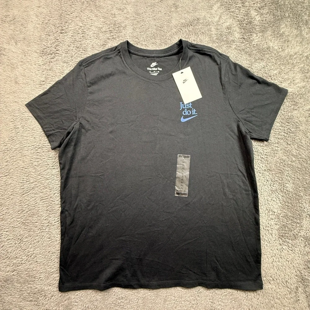 Nike Graphic Tee Women XL Black NWT Winning Quote Short Sleeve HV9496-010
